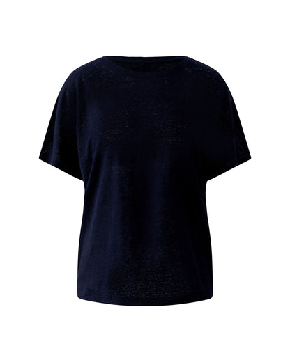 Linen T Shirt - Navy