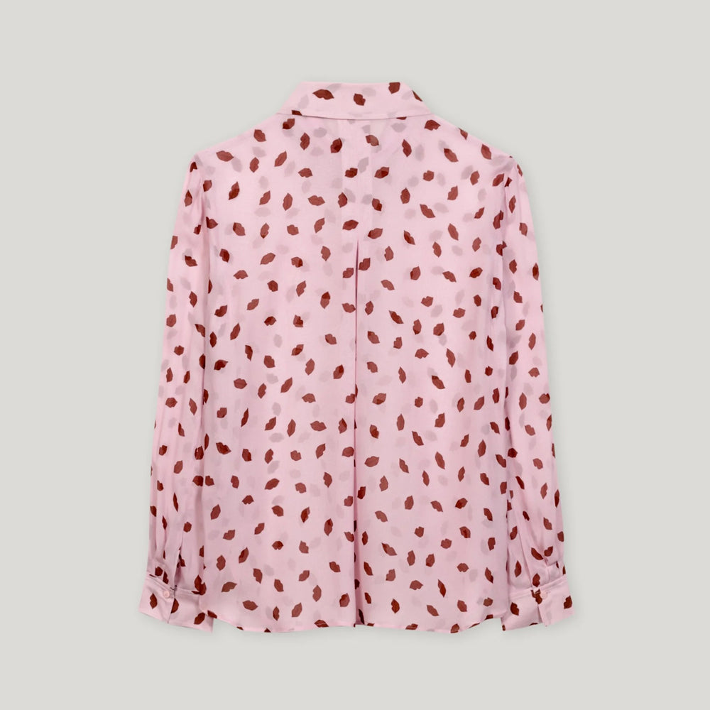 Lips Print Shirt - Fresh Rose