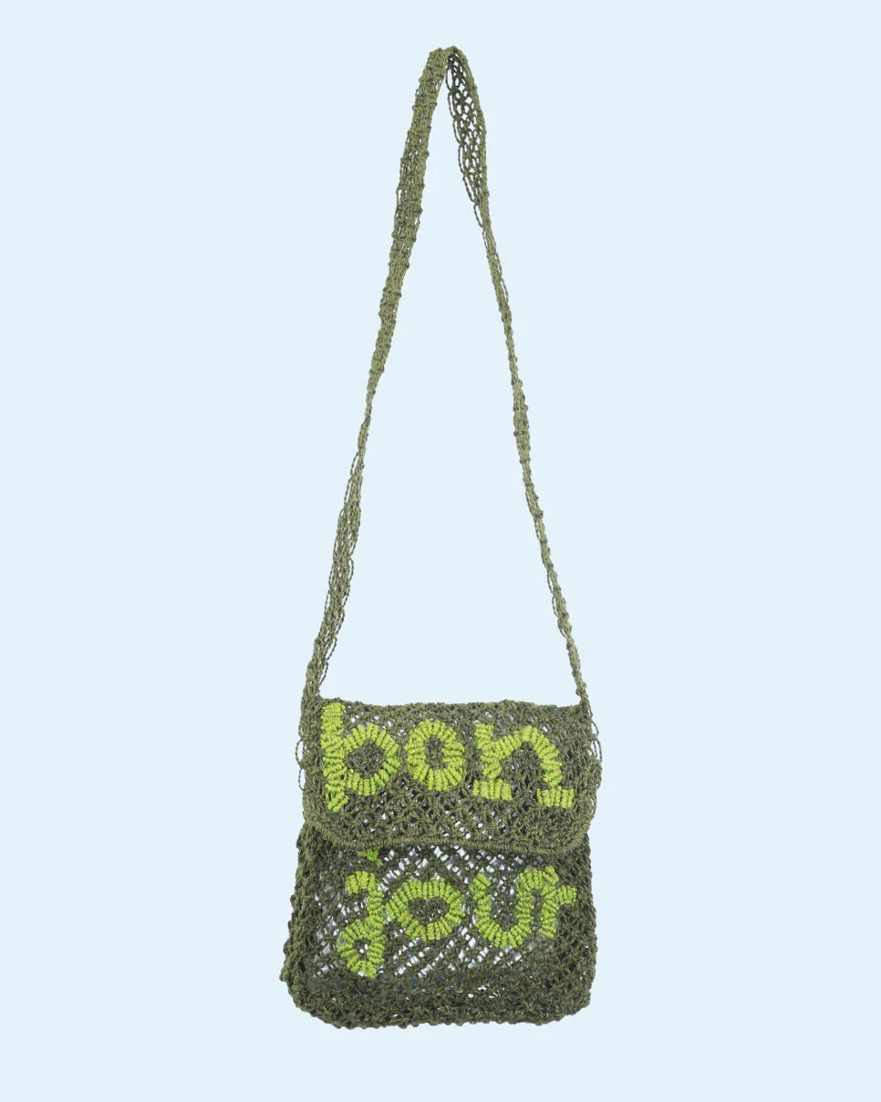 Lola Bon Jour Jute Bag - Lime