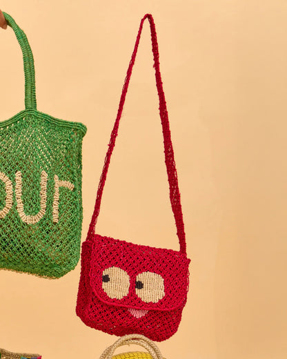 Lola Sweetheart Jute Bag - Raspberry