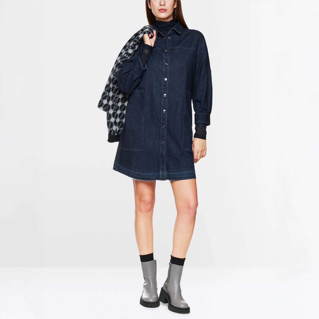 Long Denim Dress/Shirt - Vintage Indigo