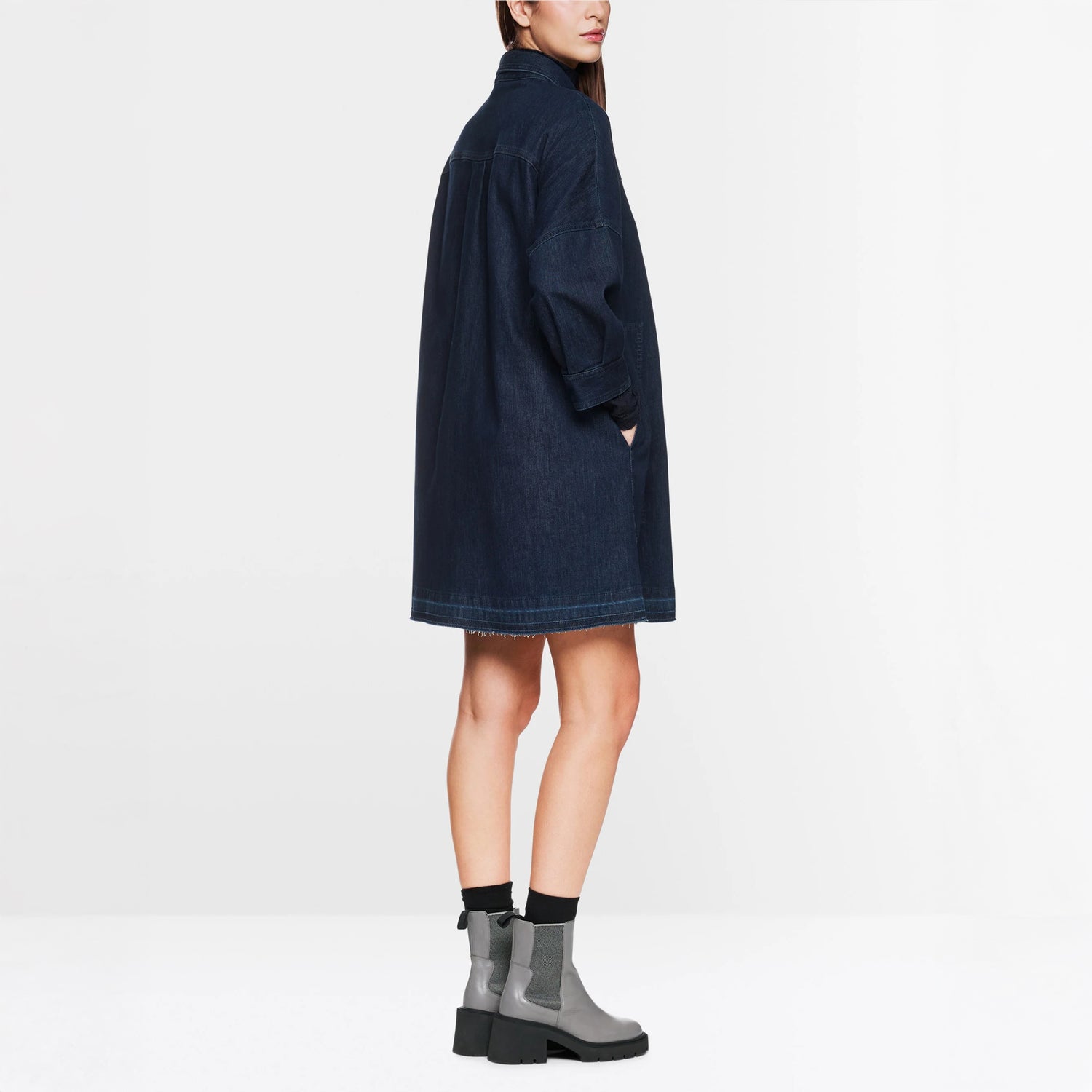 Long Denim Dress/Shirt - Vintage Indigo