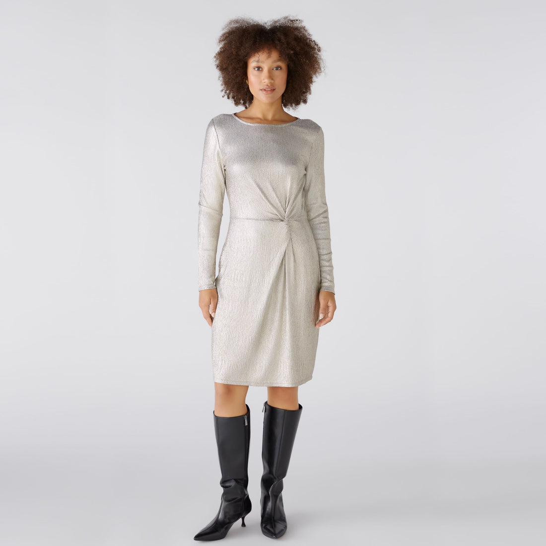 Long Sleeve Dress - Metallic