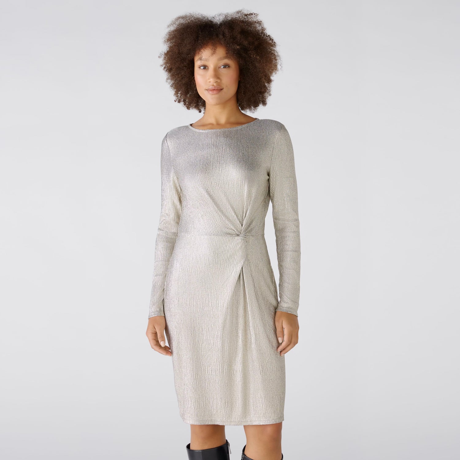 Long Sleeve Dress - Metallic