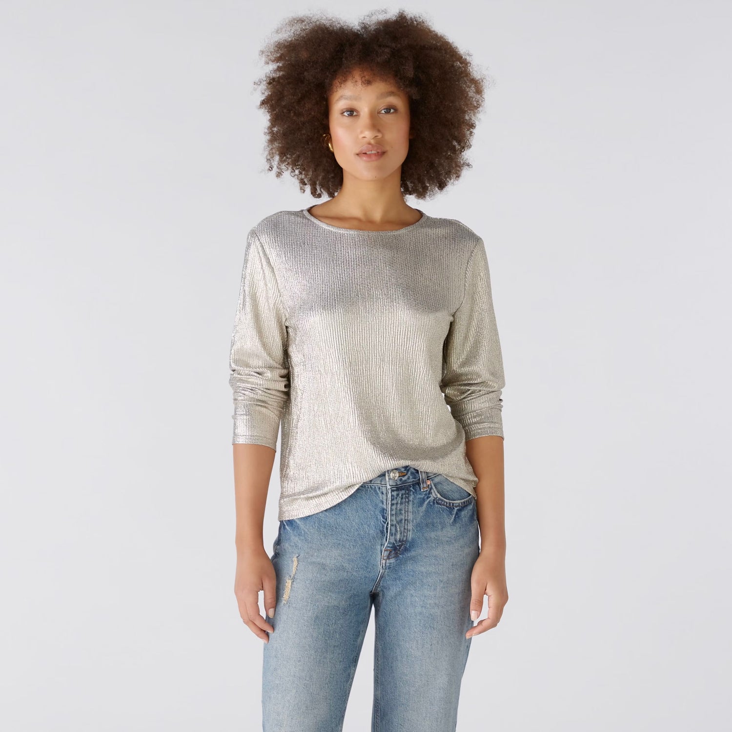 Long Sleeve Top - Metallic