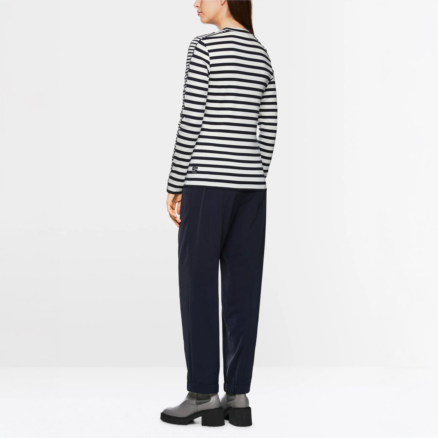 Long Sleeved Stripe T-Shirt - Navy