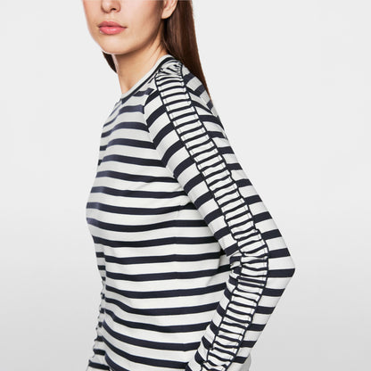 Long Sleeved Stripe T-Shirt - Navy