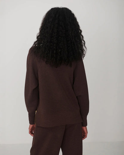 Loxley Raglan Boyfriend Sweat - Coffee Bean Marl