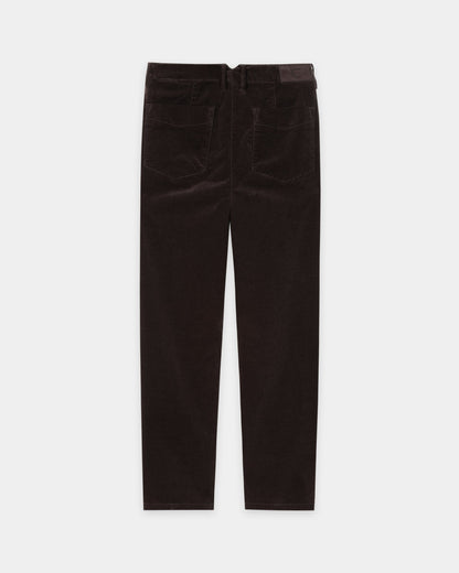 Barrel Leg Velvet Trousers - Truffle