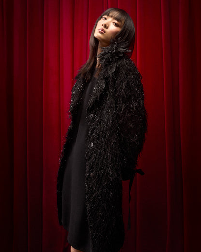 Fringe Style Coat - Black