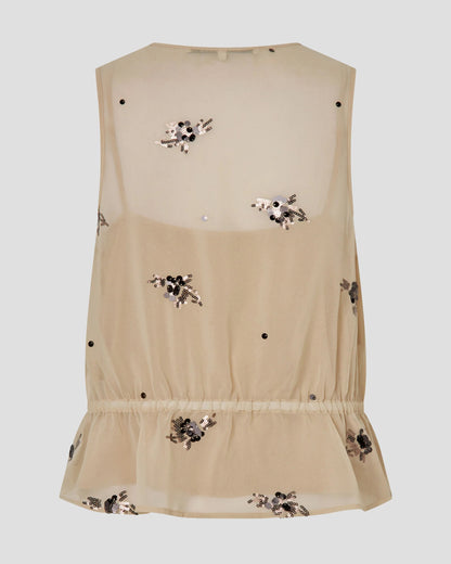 Luma Sequin Top - White Pepper