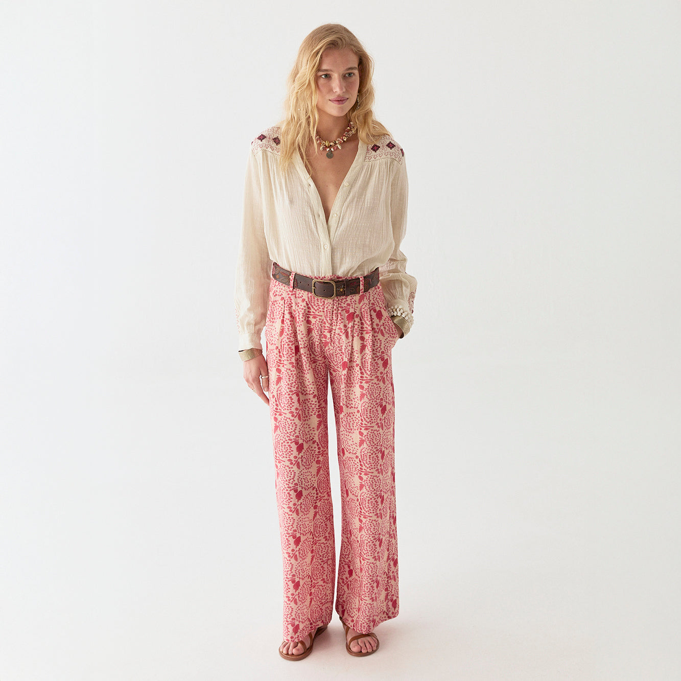 Lolo Printed Pant - Pink Martini