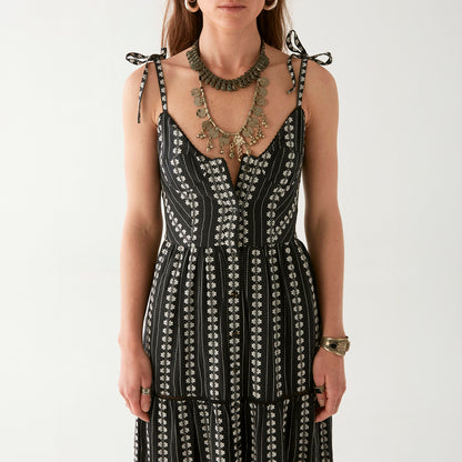 Venus Button Sundress - Black
