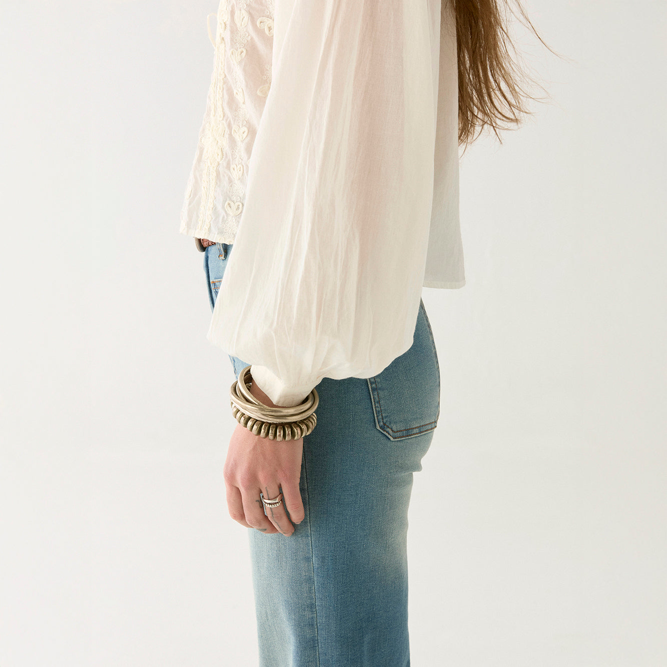 Ludovica Tie Front Top - Ivory