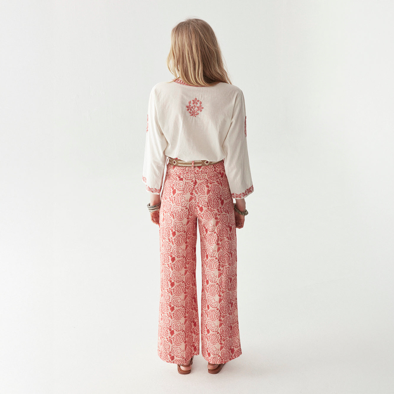 Shyla Embroidery Smock Blouse - Azzuro