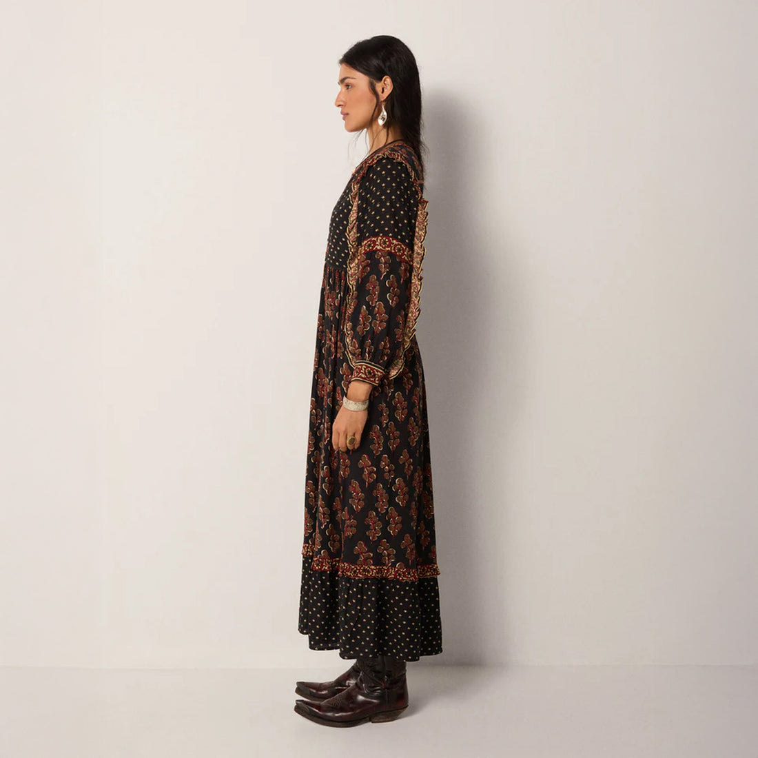 Lily Quilted Dress - Black Coffee