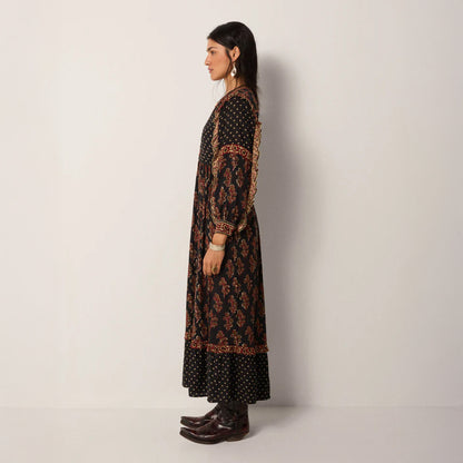 Lily Quilted Dress - Black Coffee