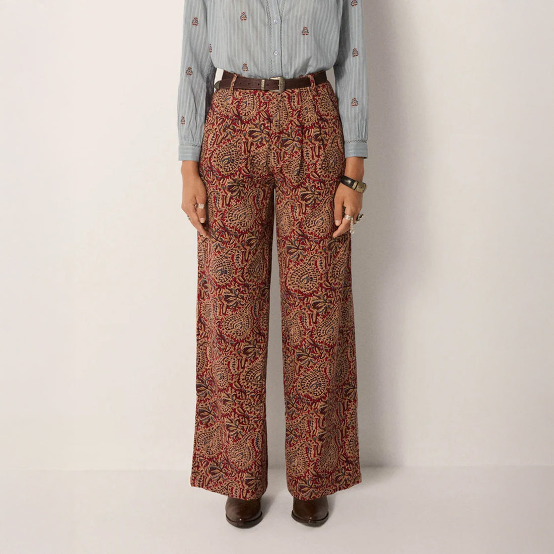 Jimmy Printed Trouser - Red Blue