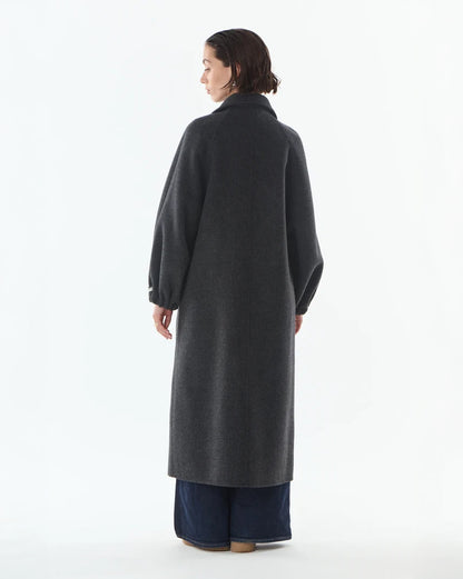 Oversized Long Cashmere/Wool Coat - Anthracite