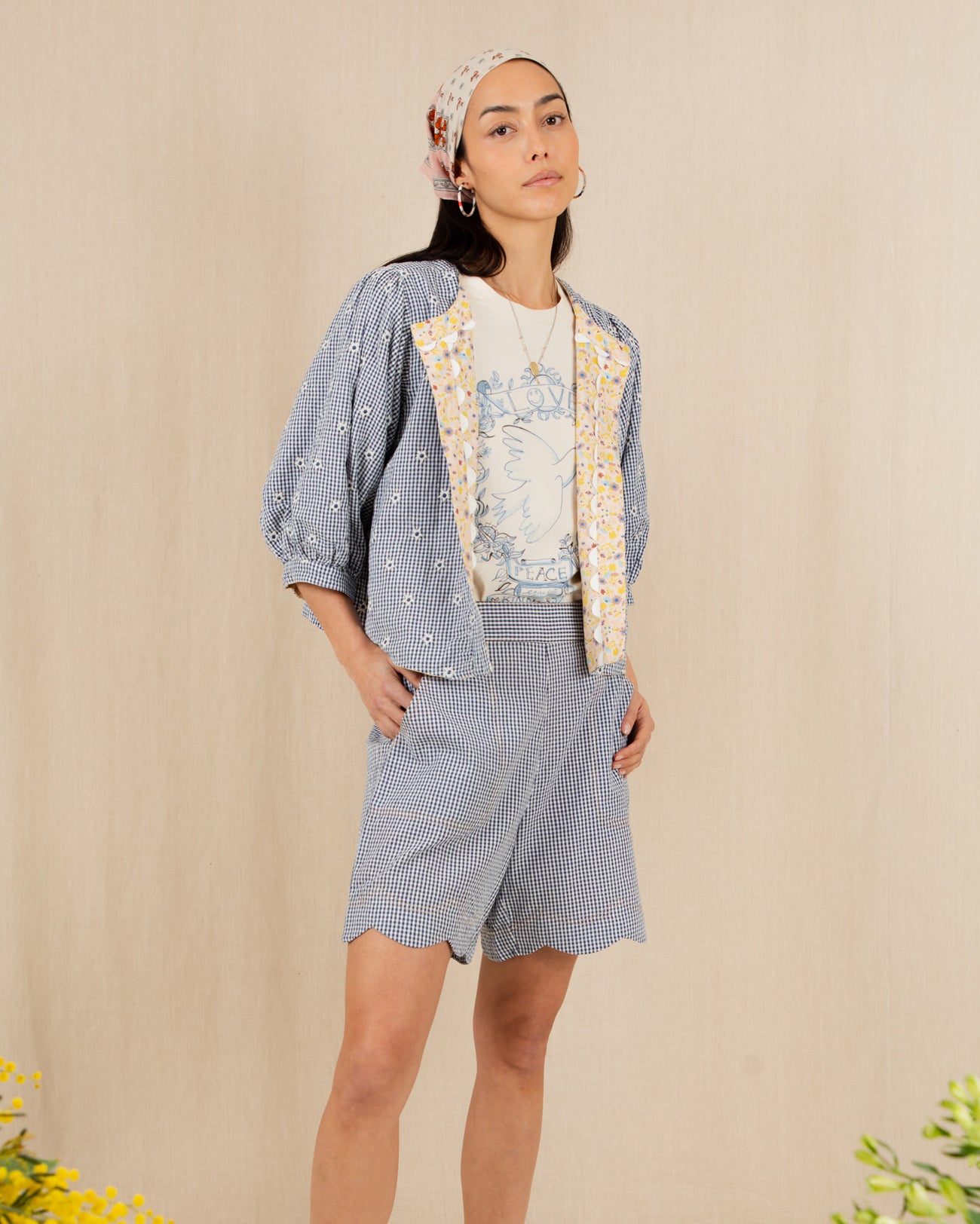 Mary Short - Navy Gingham