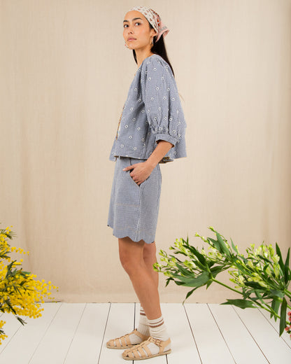 Mary Short - Navy Gingham