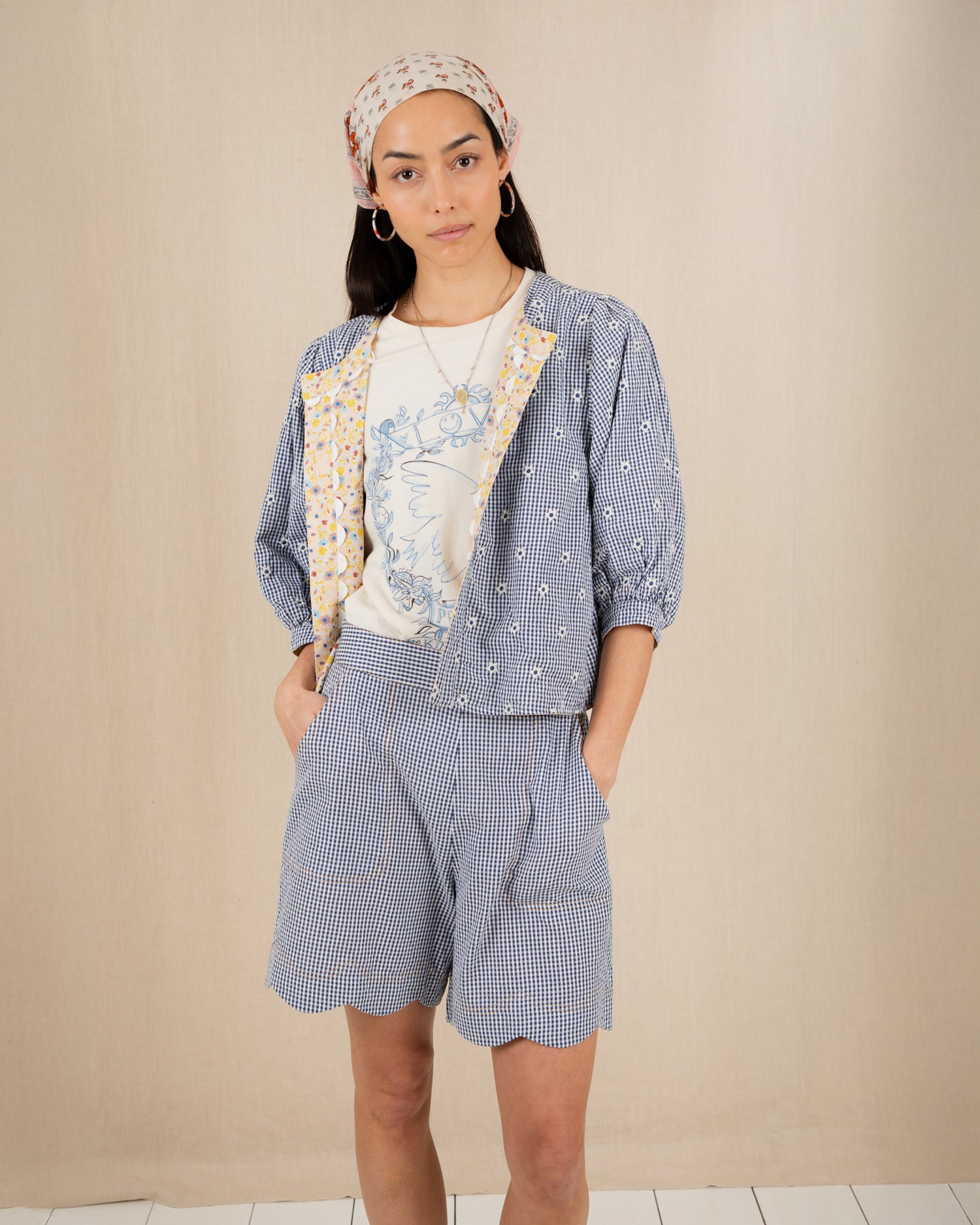 Mary Short - Navy Gingham