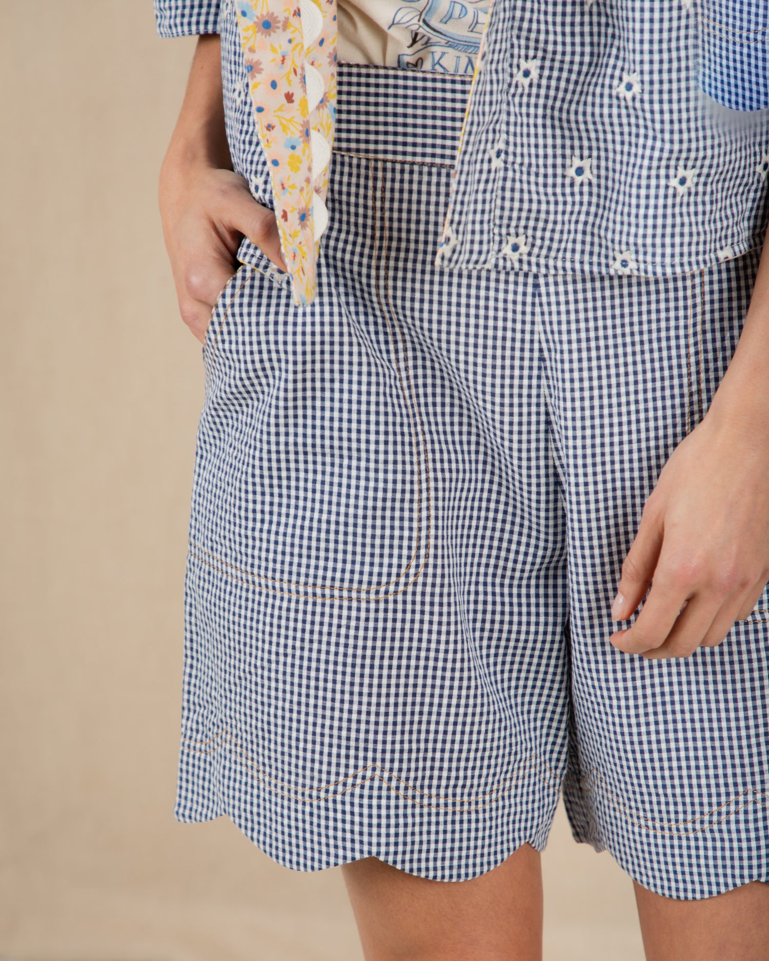 Mary Short - Navy Gingham