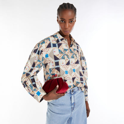 Mescal Patchwork Cotton Shirt - Beige