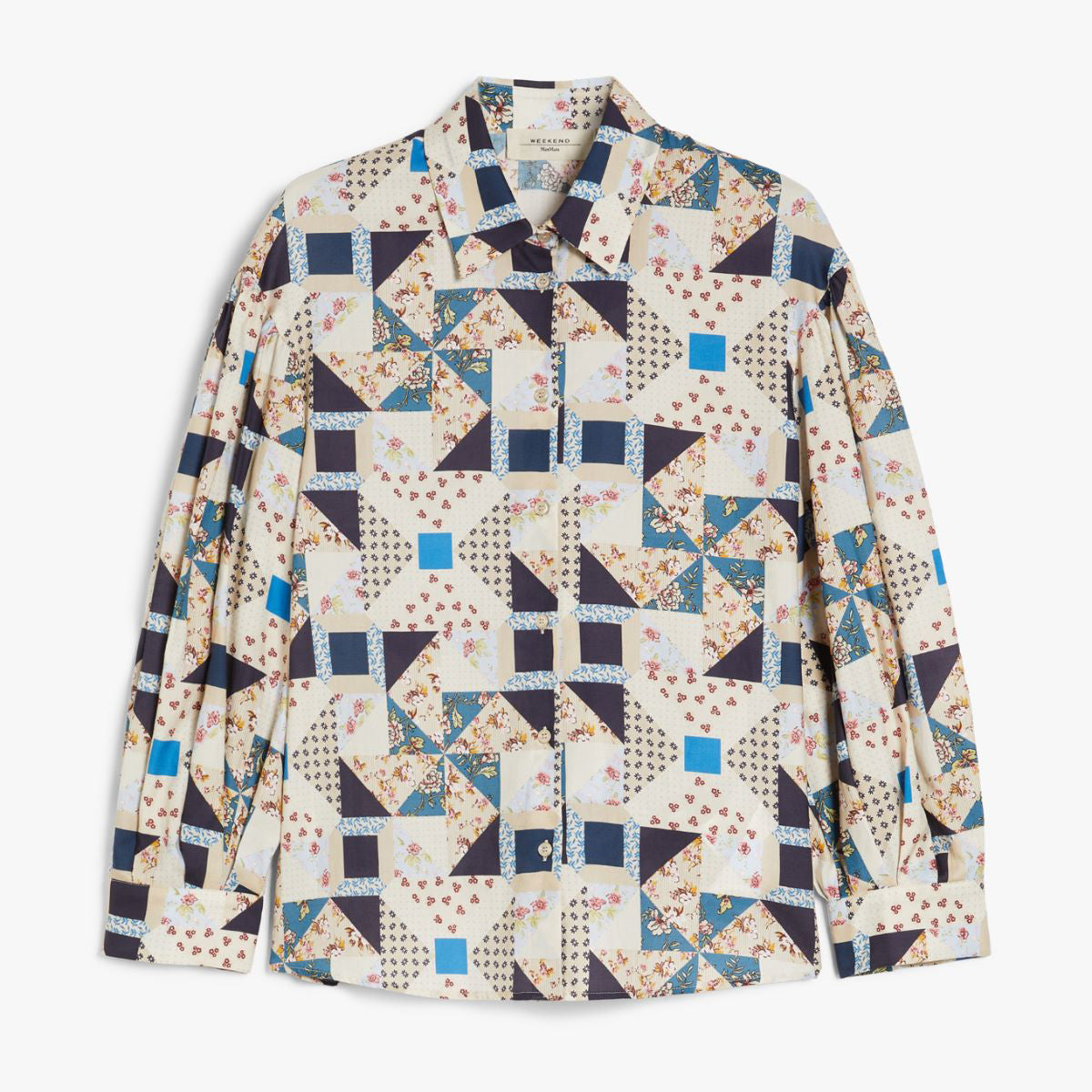 Mescal Patchwork Cotton Shirt - Beige