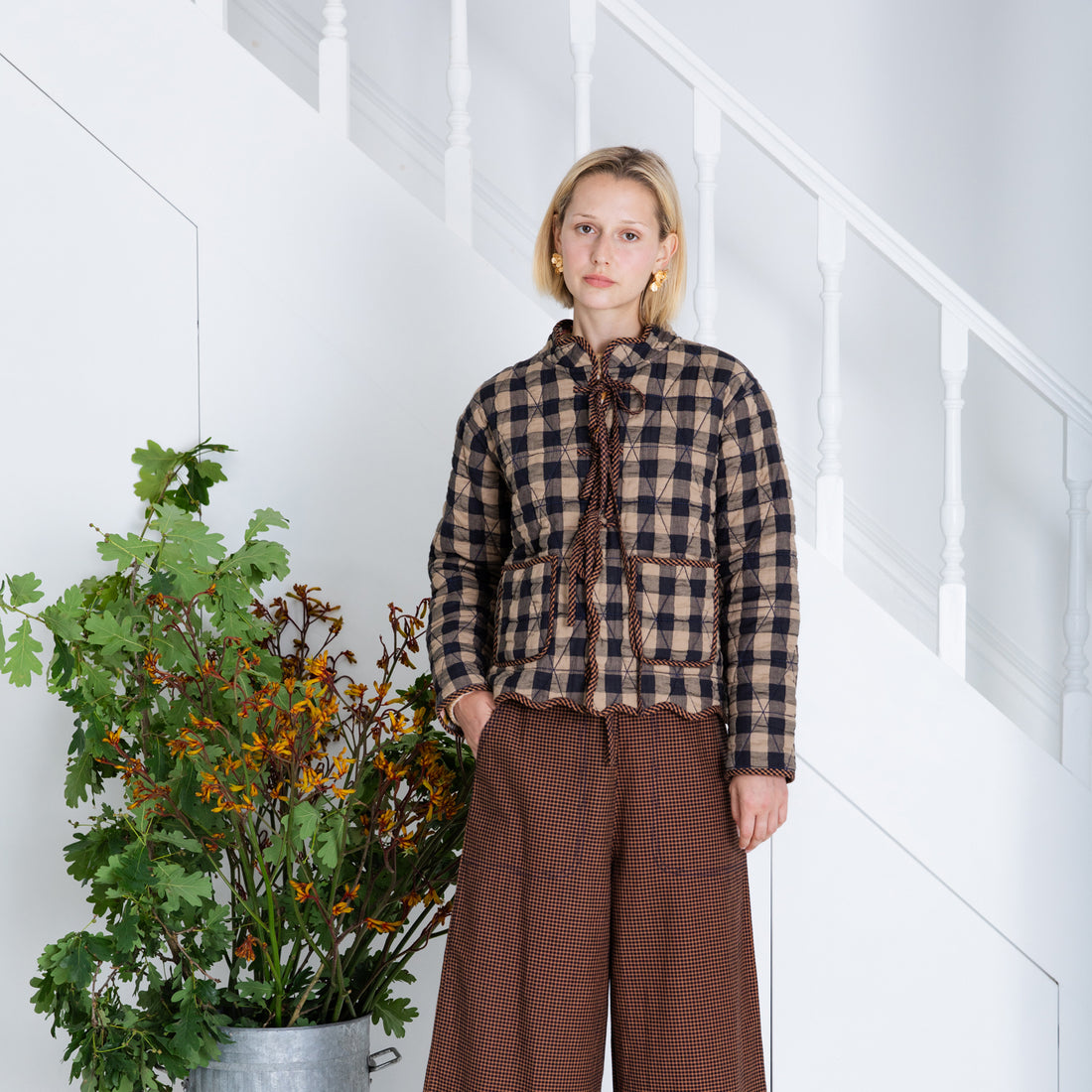 Mikka Check Jacket - Navy Sand