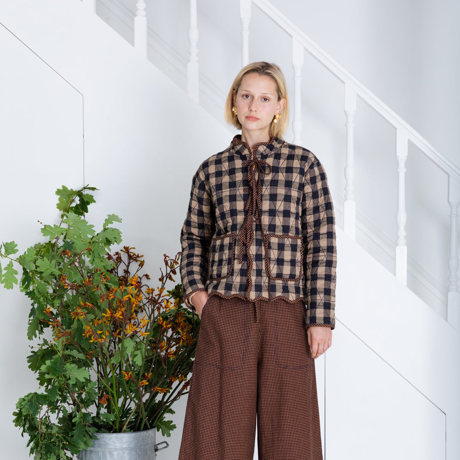 Mikka Check Jacket - Navy Sand