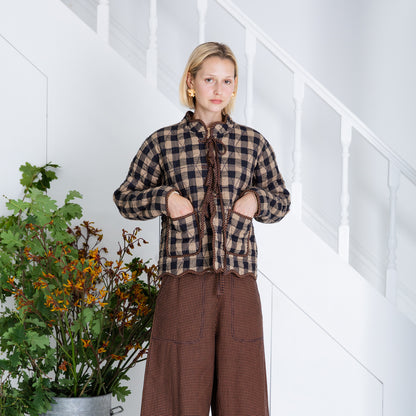 Mikka Check Jacket - Navy Sand