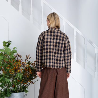 Mikka Check Jacket - Navy Sand