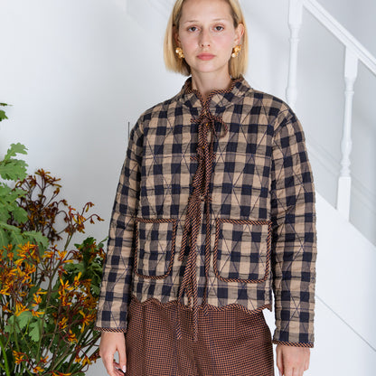 Mikka Check Jacket - Navy Sand