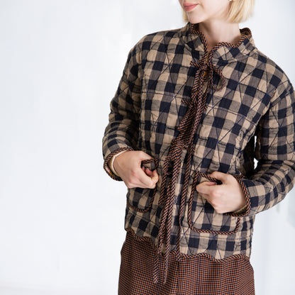 Mikka Check Jacket - Navy Sand