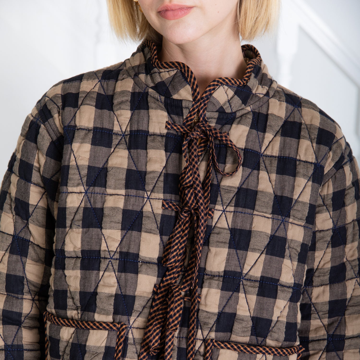 Mikka Check Jacket - Navy Sand