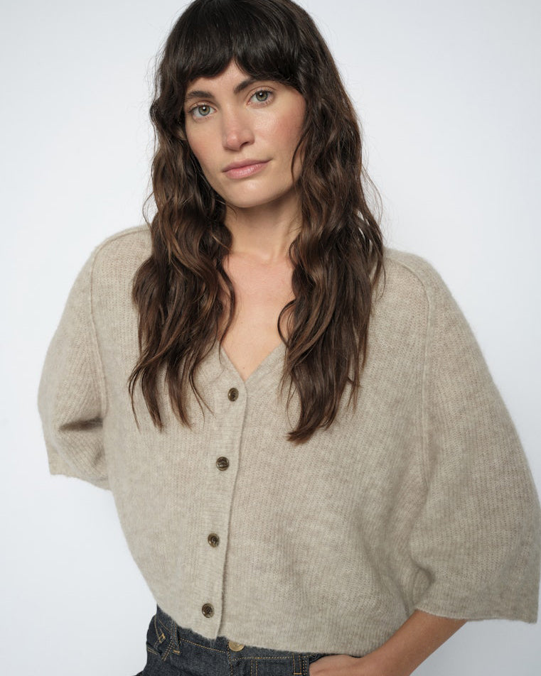 Thora Lizet Knit Cardigan - Feather Gray