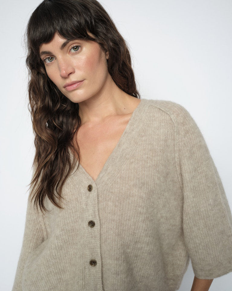 Thora Lizet Knit Cardigan - Feather Gray