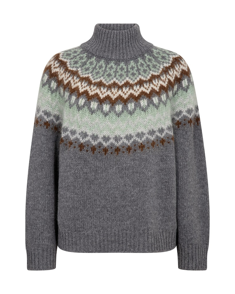 Daya Fjord Highneck Knit - Thunderstorm