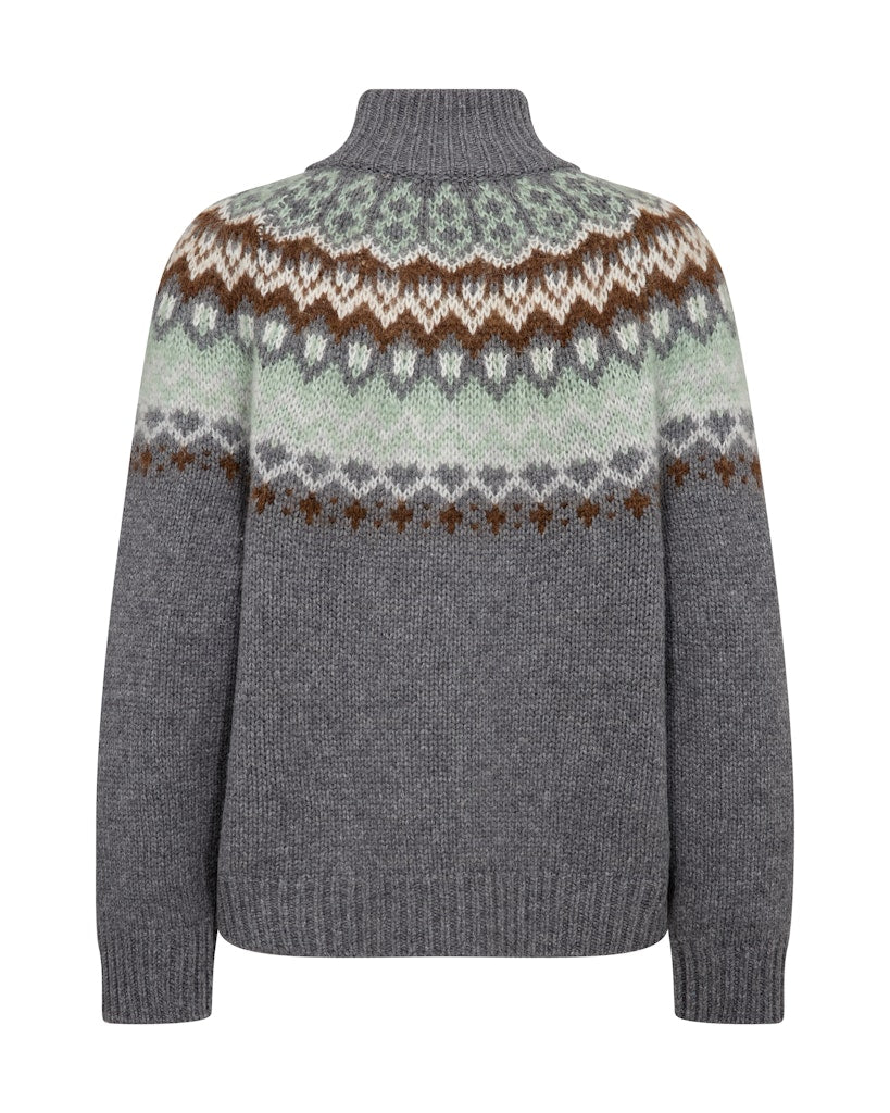 Daya Fjord Highneck Knit - Thunderstorm