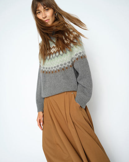 Daya Fjord Highneck Knit - Thunderstorm