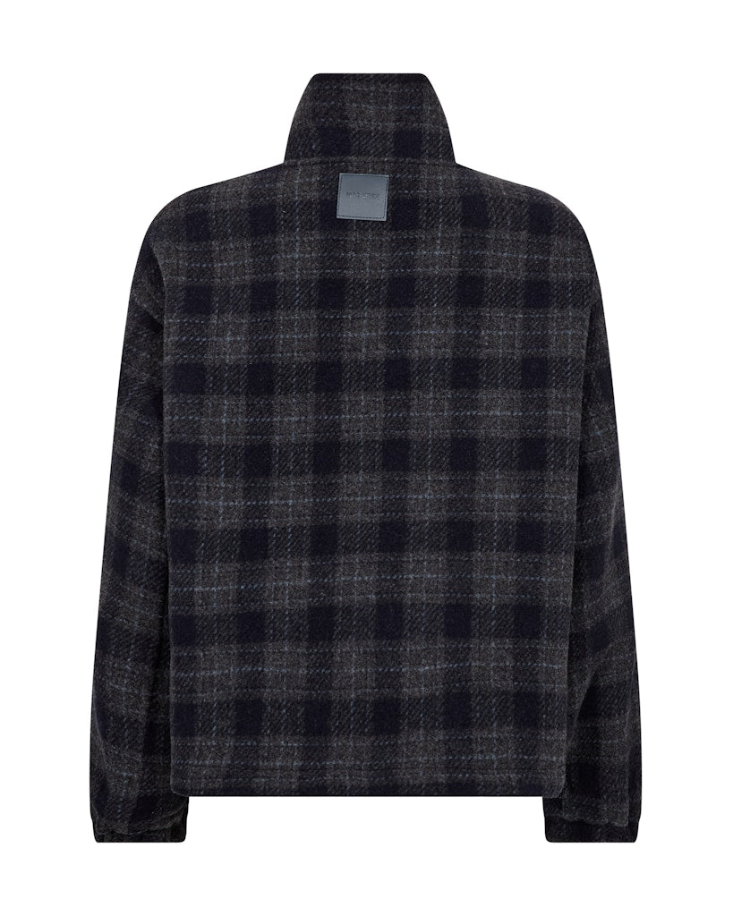 Camille Check Jacket - Salute Navy