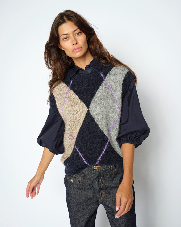 Jennine Knit Vest - Salute Navy