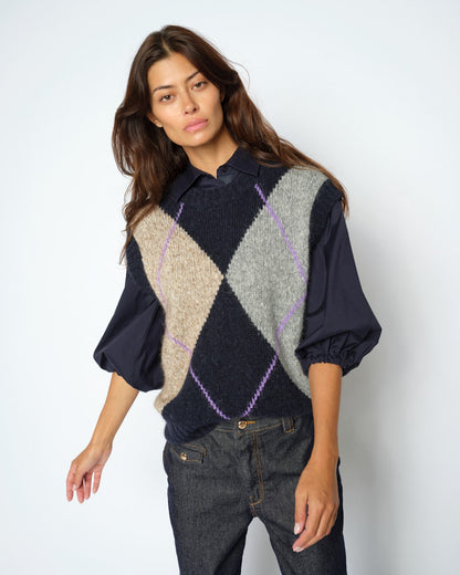 Jennine Knit Vest - Salute Navy