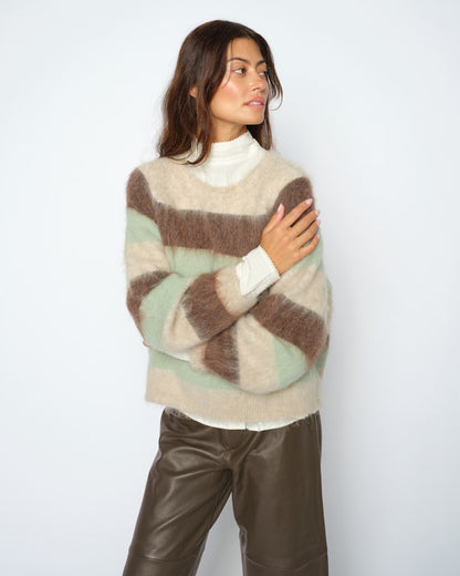 Suvi Stripe Knit - Frosty Green