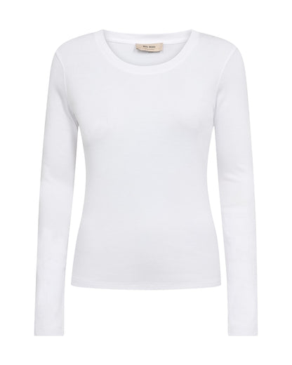 Mali O-Neck Long Sleeve Tee - White