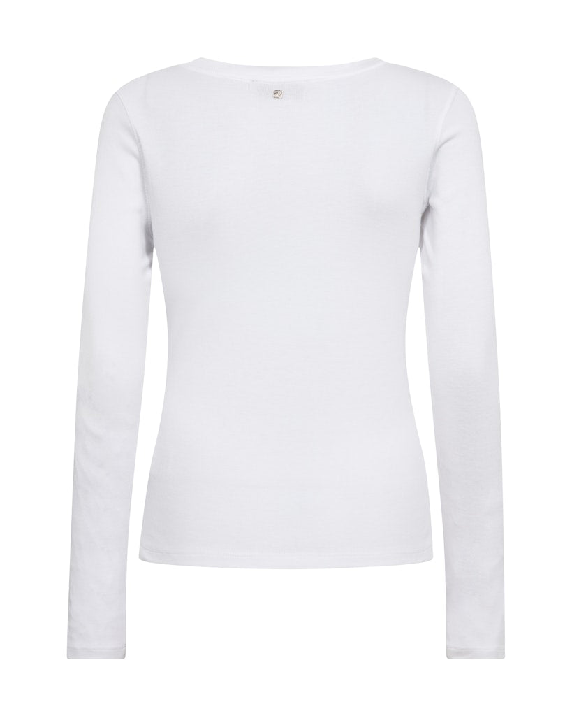 Mali O-Neck Long Sleeve Tee - White