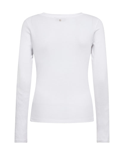 Mali O-Neck Long Sleeve Tee - White