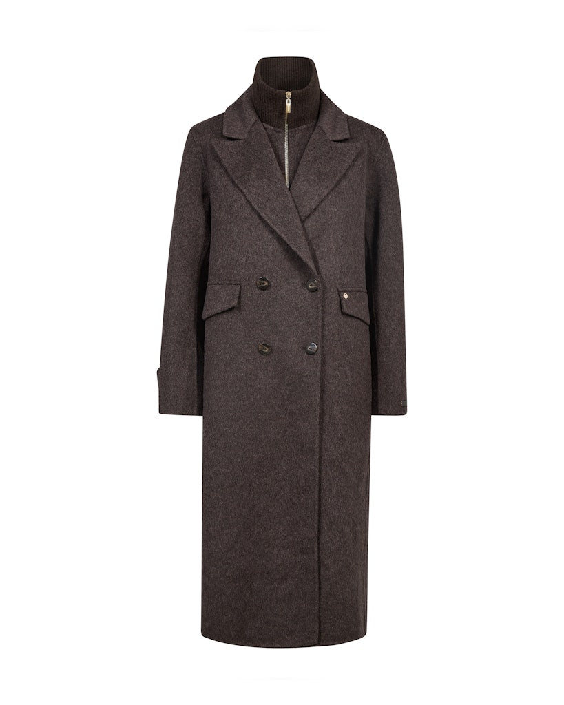 Alva Loisa Mock Neck Coat - Delicioso