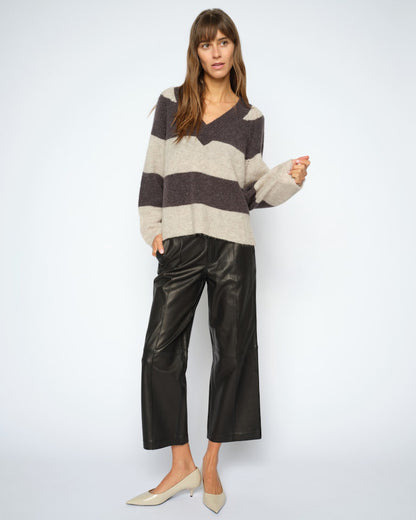 Como Leather Pant Cropped - Black
